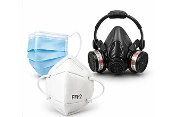 Masques de protection respiratoire chirurgicaux et FFP2 FFP3 pour prévention des infections et particules